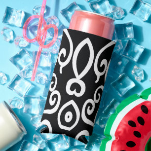 Black and White Pattern Seltzer Can Cooler