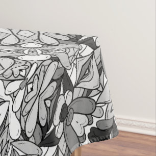 Black and white pattern tablecloth for home decor