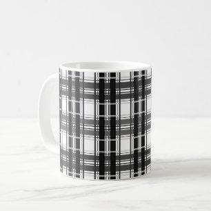 Black and white pattern Tartan geometry chequered Coffee Mug