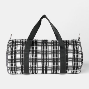 Black and white pattern Tartan geometry chequered Duffle Bag