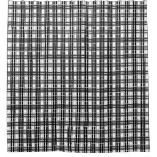 Black and white pattern Tartan geometry chequered Shower Curtain
