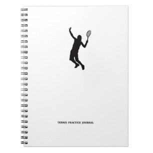 Black and White Pattern Tennis Practice Journal 