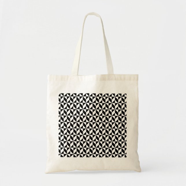 Black and White Pattern Tote Bag (Front)