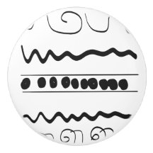 Black and White Patterned Round Drawer Pull