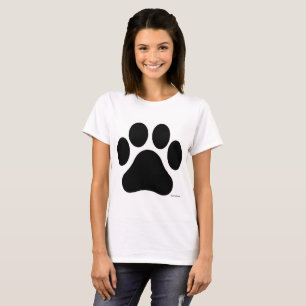 Black and White Paw Print Women's T-Shirt
