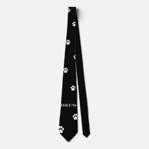 Black-and-White Pawprint Tie