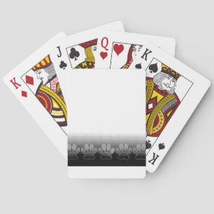 Black And White Paws Gradient Background Playing Cards