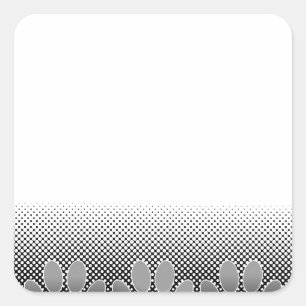 Black And White Paws Gradient Background Square Sticker