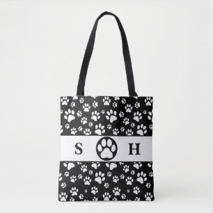 Black and White Paws Signature Tote Bag