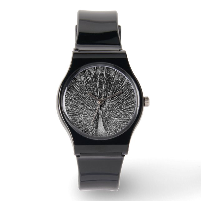 Black and White Peacock Watch (Front)