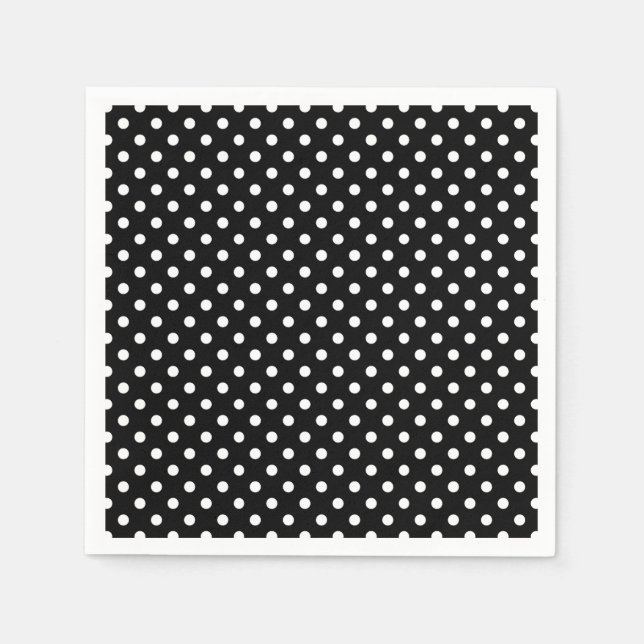 Black and White Peas Pattern Napkin (Front)