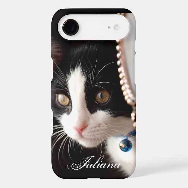 Black and White Peek a Boo Cat iPhone 6 case (Back)