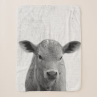 Black and White Peekaboo Cow Minimalist Nursery