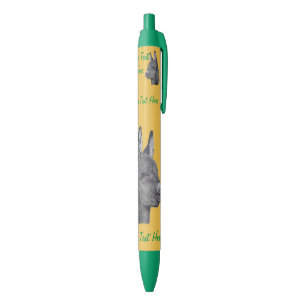 black and white pencil drawing of cute donkey ink pen