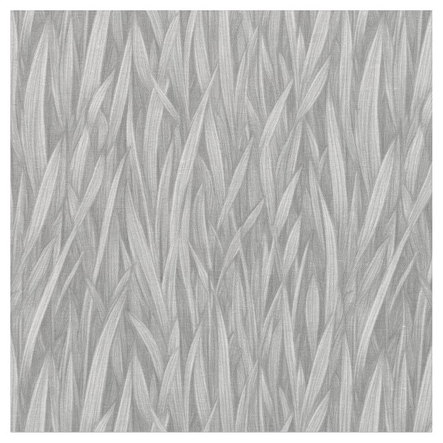 Black and white pencil-drawn plants fabric (Close Up)