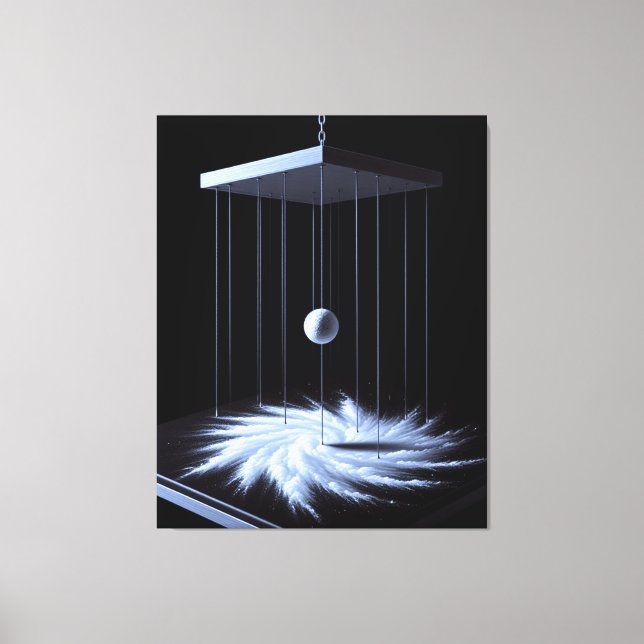 Black and White Pendulum Stretched Canvas Print (Front)