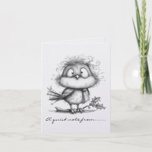 Black and White Penguin Note Card