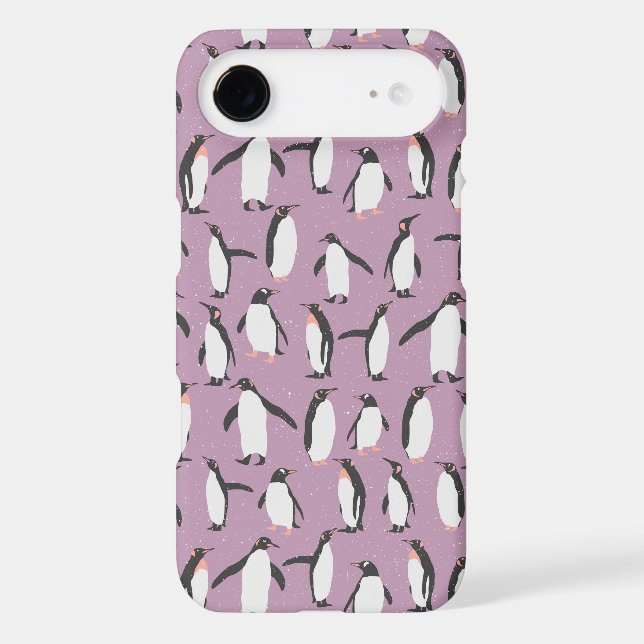 Black and White Penguins on Purple (Back)