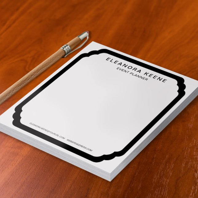 Black and White Personalised Business Stationery Notepad (Creator Uploaded)
