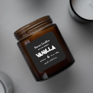 Black and white Personalised Candle Label