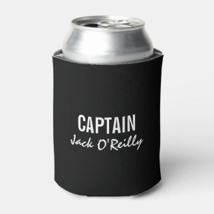 Black and White Personalised Captain Can Cooler