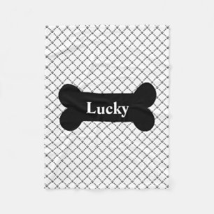 Black and White Personalised Doggie Blanket