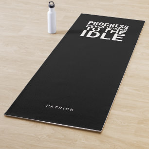 Black and White Personalised Fitness Inspiration Yoga Mat