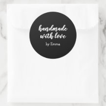 Black and White Personalised Handmade with Love