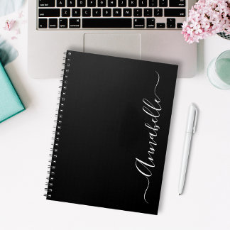 Black and white Personalised Name Notebook