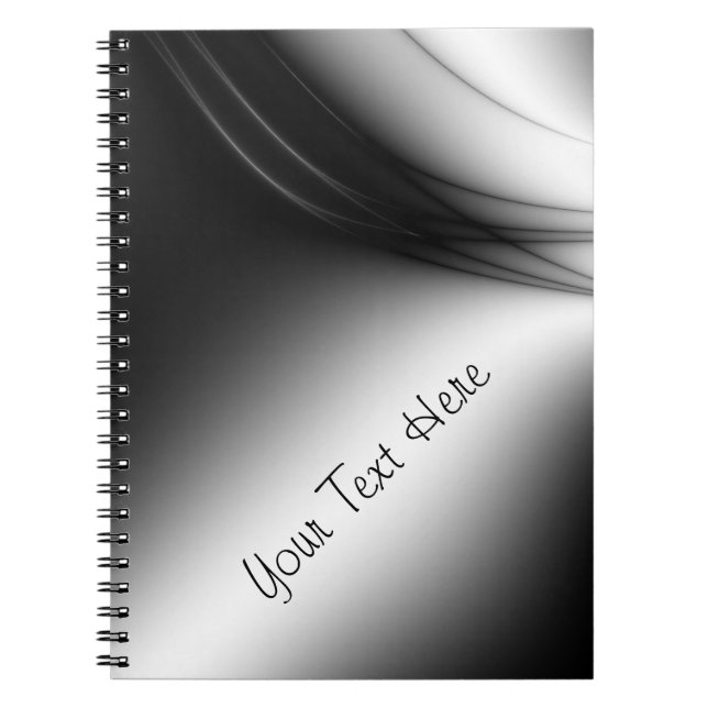 Black and White Personalised Spiral Note Book (Front)