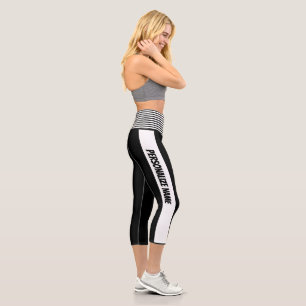 Black and White PERSONALIZE Capri Leggings