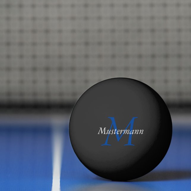 Black and white personalized with monogram ping pong ball (Net)