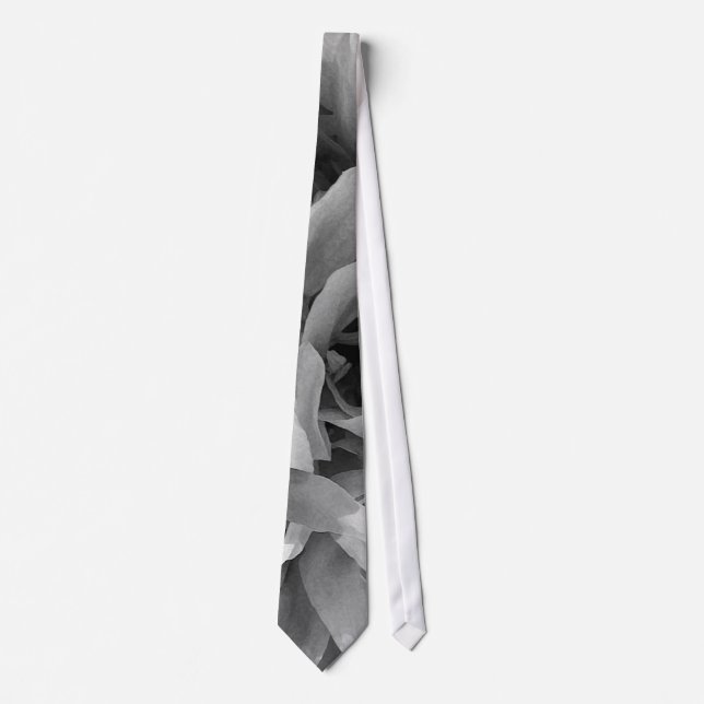 Black and White Petal Abstract Tie (Front)