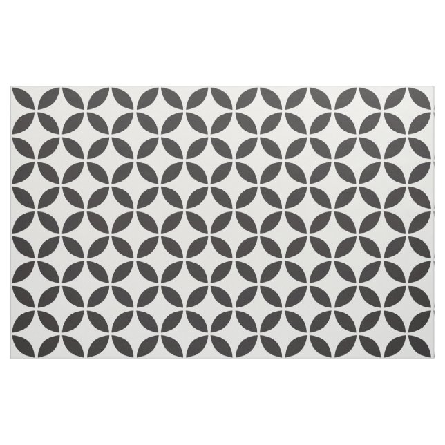 Black and White Petals Fabric (Fat Quarter)