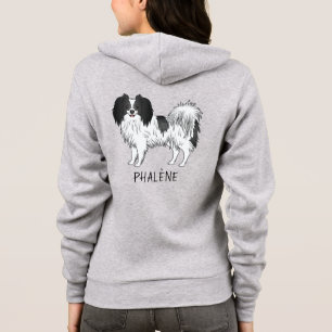 Black And White Phalène Dog Owner Or Dog Lover Hoodie