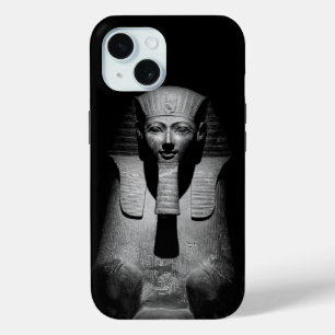 Black and white pharaoh king iPhone 15 case