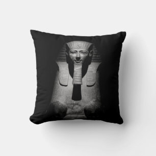 Black and white pharaoh king cushion