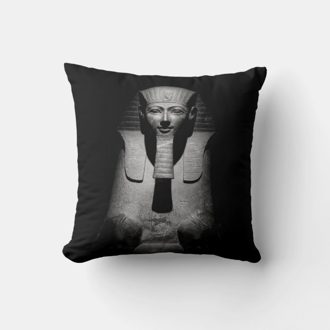 Black and white pharaoh king cushion (Front)