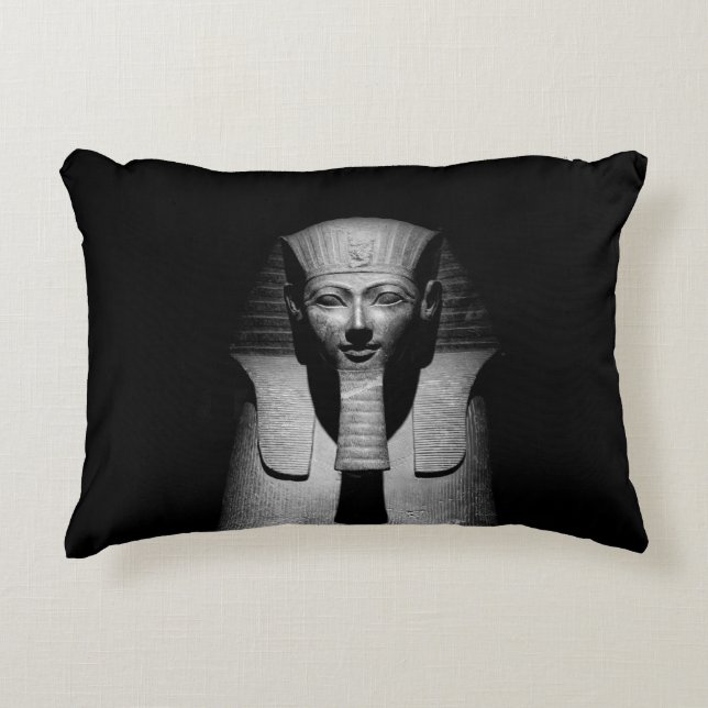 Black and white pharaoh king decorative cushion (Front)