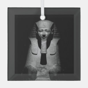 Black and white pharaoh king glass tree decoration