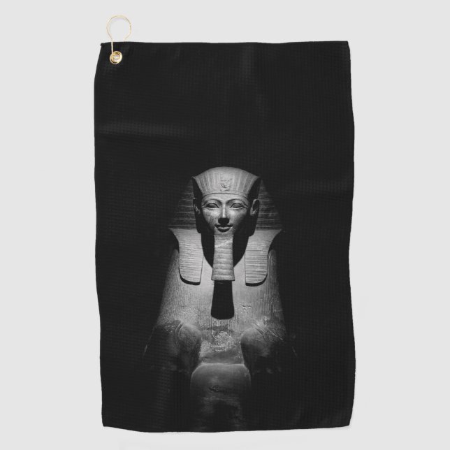 Black and white pharaoh king golf towel (Front)