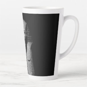 Black and white pharaoh king latte mug