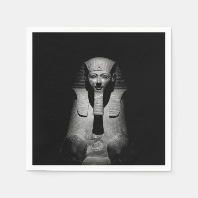 Black and white pharaoh king napkin (Front)