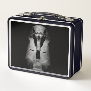 Black and White Pharaoh King Photograph Metal Lunch Box