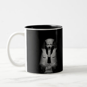 Black and White Pharaoh King Photograph Two-Tone Coffee Mug