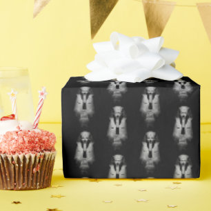 Black and White Pharaoh King Photograph Wrapping Paper
