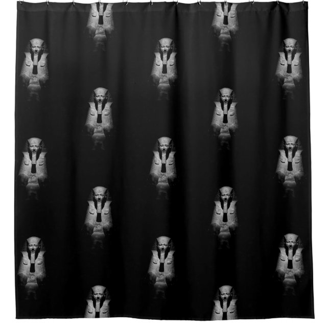 Black and white pharaoh king shower curtain (Front)