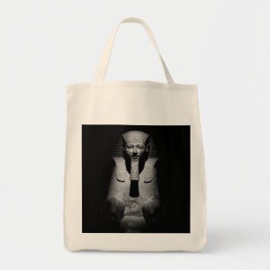 Black and white pharaoh king tote bag