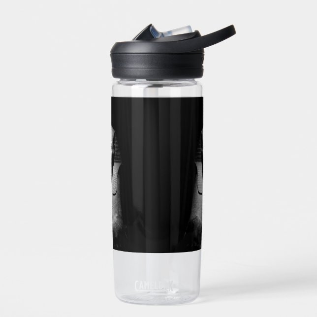 Black and white pharaoh king water bottle (Left)