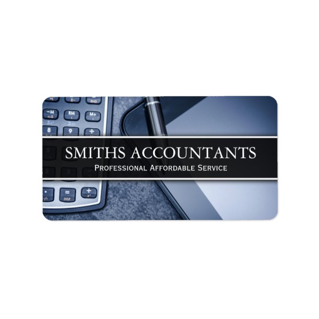 Black and White Photo Accountant - Business Label (Front)